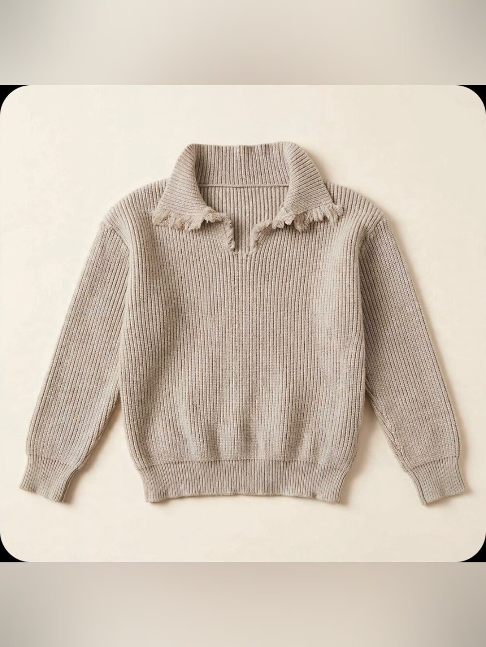 Shein Kids Gray Frayed Neck Sweater Size 11-12yrs Great Condition